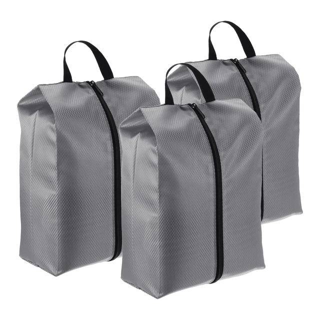 3 pz borse per scarpe da viaggio, borsa per scarpe portatile con cerniera da viaggio, grigio