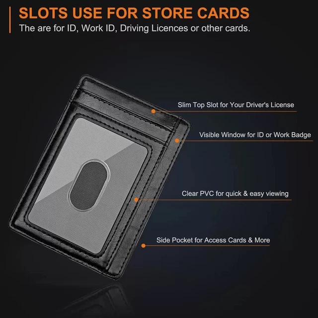 Mens Leather Slim Wallet Credit Card Holder RFID Blocking Pocket ID Money PU US 4