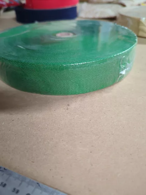 38mm Webbing Tape, New Roll, Green