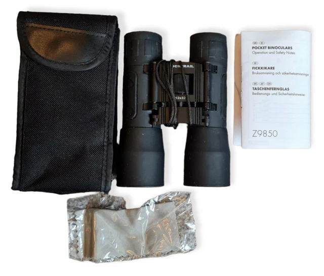 Binoculares de bolsillo RockTrail de aumento 12X32 lentes de 32 mm con estuche sin caja.