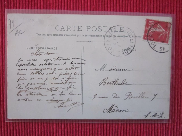 Cpa Written Stamp Tournus Avenue Gambetta 71 Saône Et Loire 2