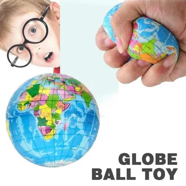 1 X bola de compresión alivio de estrés bola de espuma globo de tierra impreso niños bolsa de juguete relleno