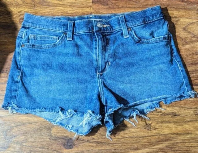 Joes Jean Shorts Womens 26 High Rise Cut Off Jean Shorts Raw Denim Blue Jeans
