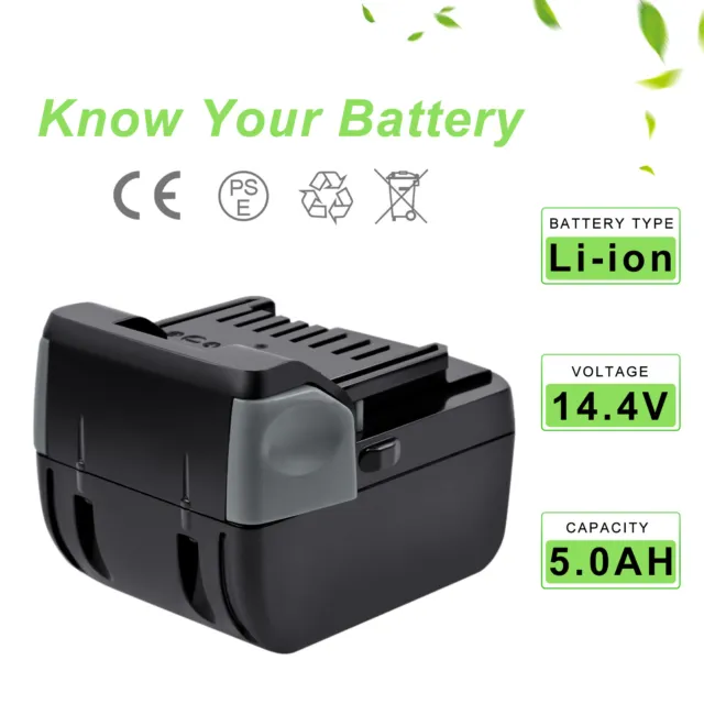 14.4V 5000mAh Li-ion Battery for Hitachi BSL1430 BSL1415 BSL1415X 329877 329083