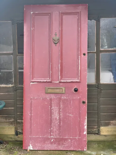 Reclaimed Victorian Wooden Panel External Front Door  2040mm x 905mm