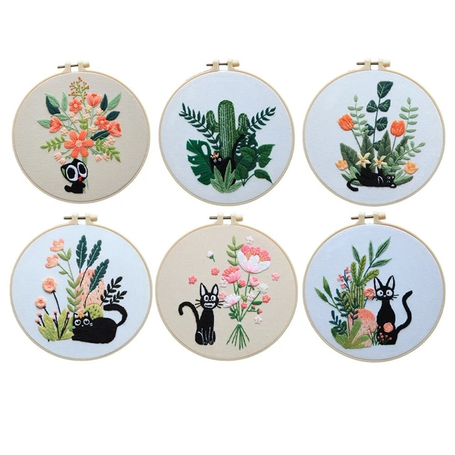 Kit Broderie Chat Pour Débutants – Sac En Toile 34x40 Cm à Broder, Fourni Avec Fil, Aiguilles, Cercle 20 Cm, Instructions, Activité DIY Adulte - 9