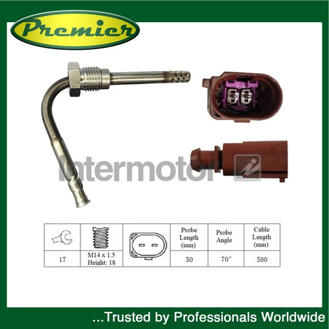 EXHAUST GAS TEMPERATURE Sensor Premier Fits VW Transporter Multivan 2.0