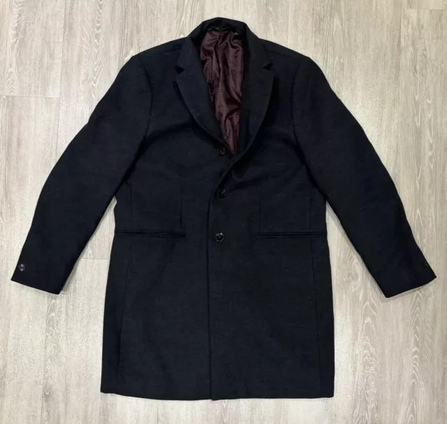 VINTAGE STYLE MEN S Large Navy Blue Burton Crombie Coat Overcoat Formal Smart 20.00 PicClick UK