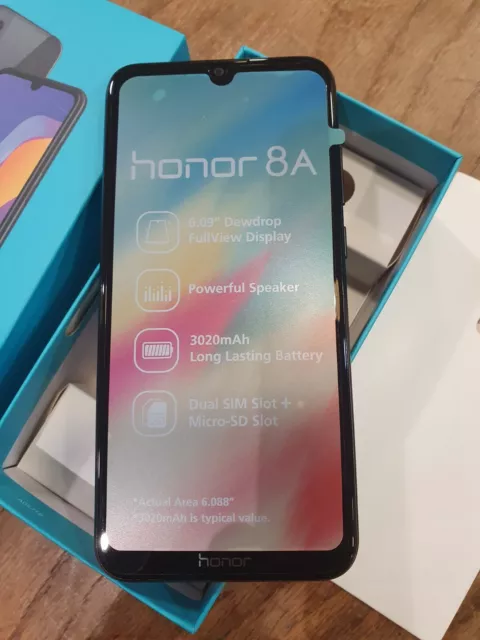 New Huawei Honor 8A 2020 Black 6" 64GB 3GB Dual Sim 4G | Smartphone | Unlocked