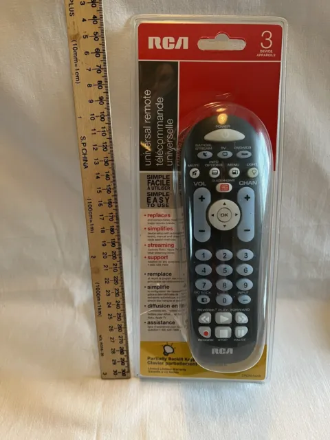 RCA 3 Device universal Remote Control CRCR314WR package has been opened.