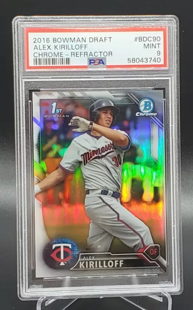 2016 Bowman Draft Chrome Alex Kirilloff Refractor RC #BDC90 PSA 9 Mint Twins