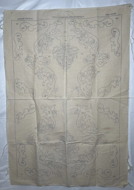 "Alfombra de diseño American Thread Co. sobre arpillera de algodón para mechones de alfombra - 23,5""x35,5"""