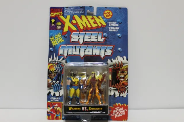 Marvel X-Men Steel Mutants GAMBIT vs BISHOP Die Cast Metal Toy Biz Figure AF398