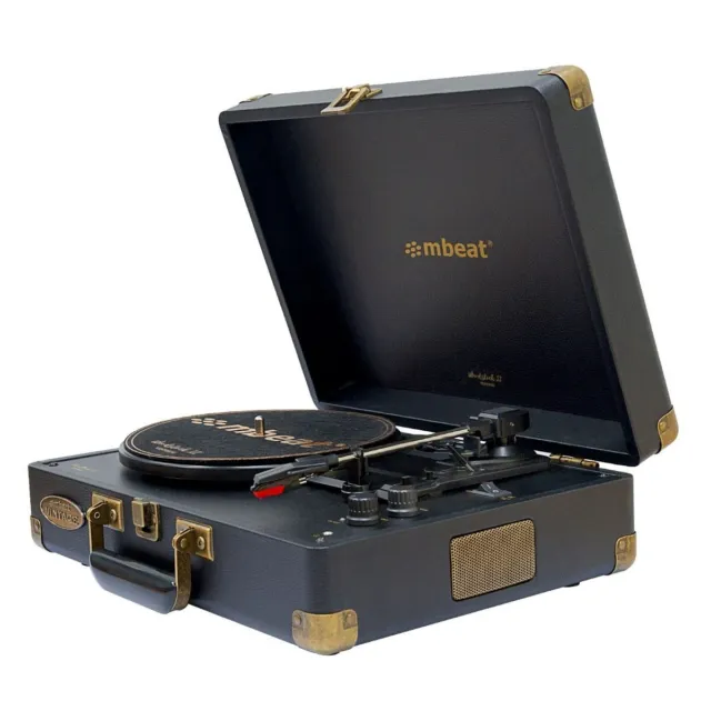 Mbeat Woodstock II Black USB Turntable Vinyl Record Player Music 33.3,45, 78RPM