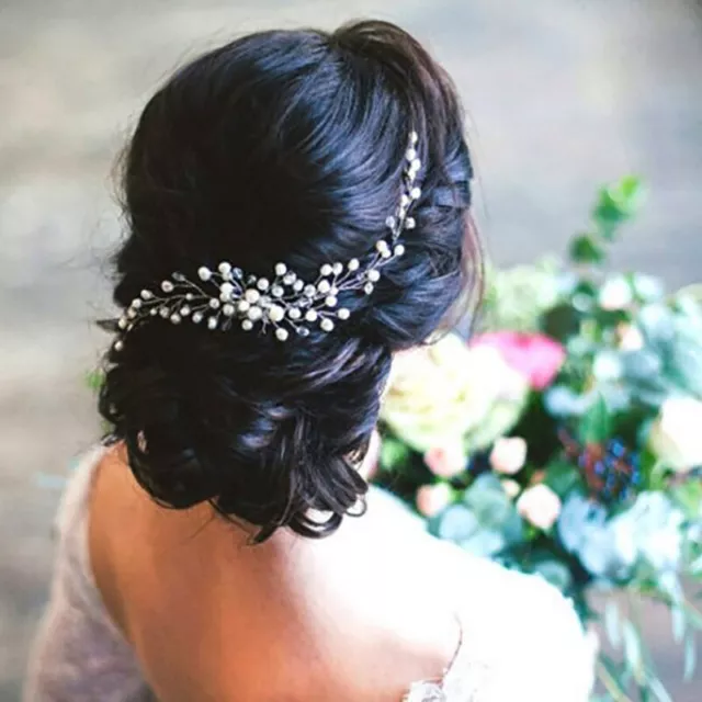 Mujeres Boda Novia Perla Cristal Clip para el Cabello Banda Peine para el Cabello Horquillas Joyería