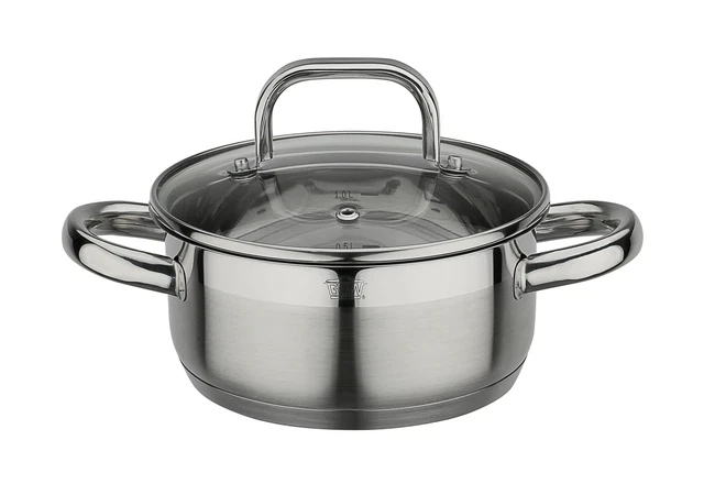 GSW Bratentopf FOGO mit Glasdeckel 16cm Induktion Edelstahl