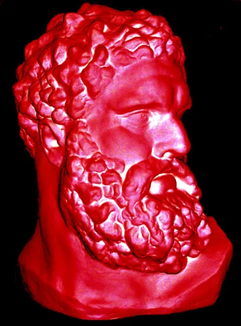 Sculpture Red Hercules Statue Home Decor Figurine Bust Greek Olympian God XL
