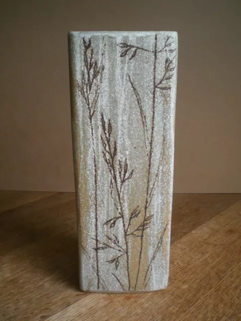 Tall Studio Pottery Vase with incised decoration by Eric White 1960's era.