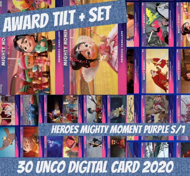 Topps Disney  Unco Vanellope Tilt Award + Set (1+29 Heroes Mighty 2020 Digital