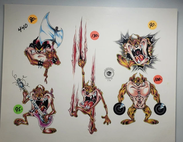 Arte del tatuaje Adam Kaplan flash a todo color Taz