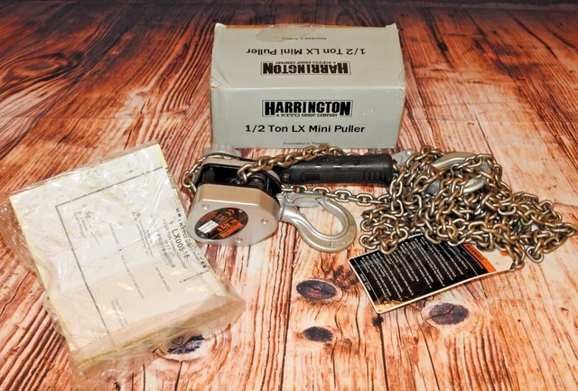 New Harrington LX005-15 Mini Lever Chain Hoist 1000lb. 15 ft. Lift 29/32"  1/2T