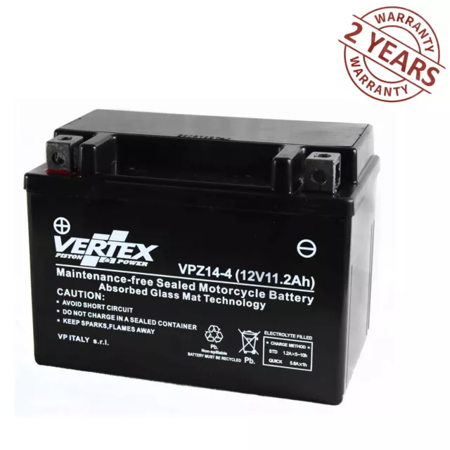 Yamaha XVS Midnight Star 950 2012 VPZ14-4 Vertex Battery AGM 12V YTZ14S