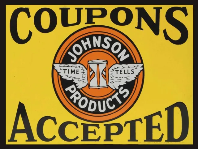 (12) Johnson Products Coupons Accepted 16" Heavy Duty Usa Metal Advertising Sign
