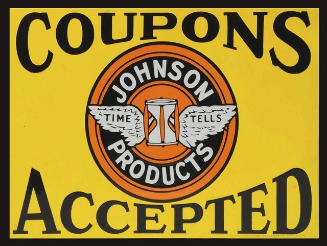 (12) Johnson Products Coupons Accepted 16" Heavy Duty Usa Metal Advertising Sign