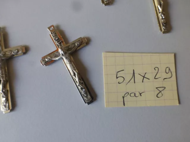 lot de 8 ancienne très belles Croix  en métal  fd de stock  fab France vintage 2