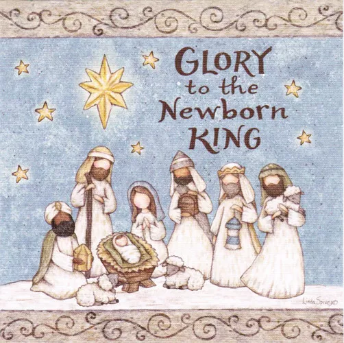 Pack of 10 Charity Christmas Cards With Bible Text "NEWBORN KING" - D26206