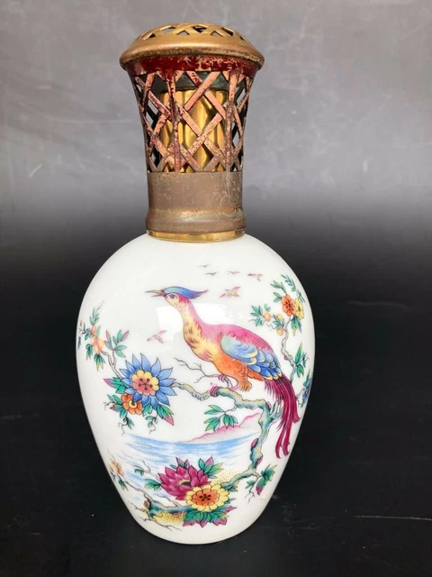 Lampe Berger Ancienne Porcelaine De Limoges - Rose Et Blanc - Modèle N°29 - Complète