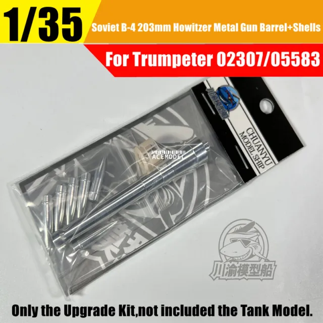 1/35 Soviet B-4/S-51 Tank Metal Gun Barrel+Shells for For Trumpeter 02307/05583