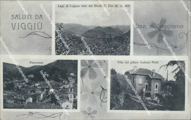 bs198 cartolina saluti da viggiu' 1938 provincia di varese lombardia