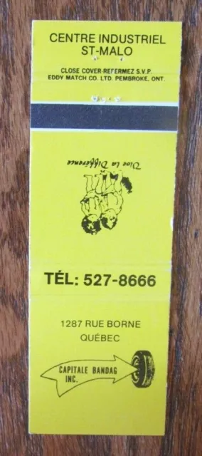 Bandag Tires Matchbook Cover: Capitale Bandag Quebec City Empty Matchcover -D2