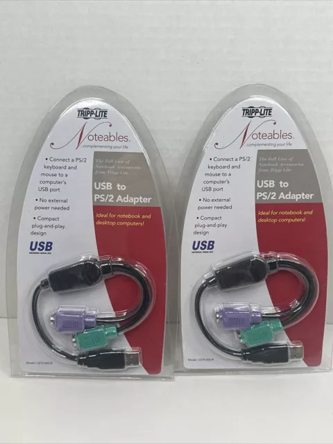 Tripp LITE USB to PS/2 Adapter Converter for Keyboard & Mouse U219-000-R NEW