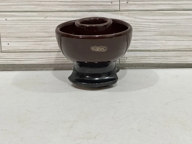 Vtg Large Ceramic Insulator Brown Chance 5" Across 4" Tall