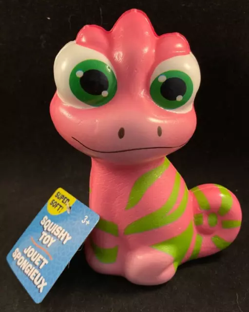 Pink Chameleon - Squishy Toy - Super Soft - Approx. 5" High