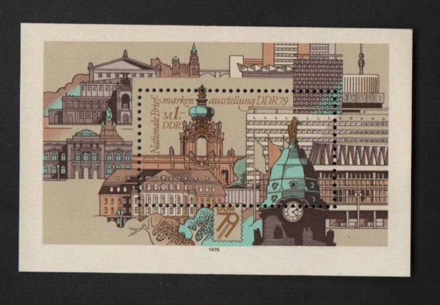 DDR MiNr. 2443 Block 55 postfrisch mit Neugummi 1979 Bauwerke in Dresden Lot
