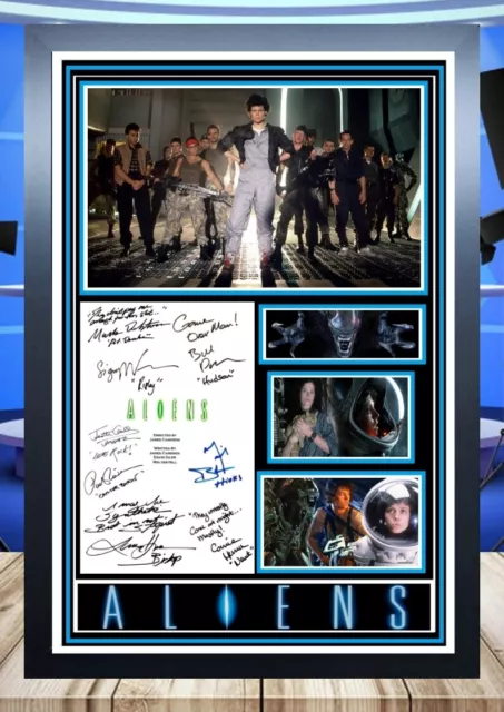 228) aliens cast signed a4 photograph framed unframed reprint ++++++++++++++++++