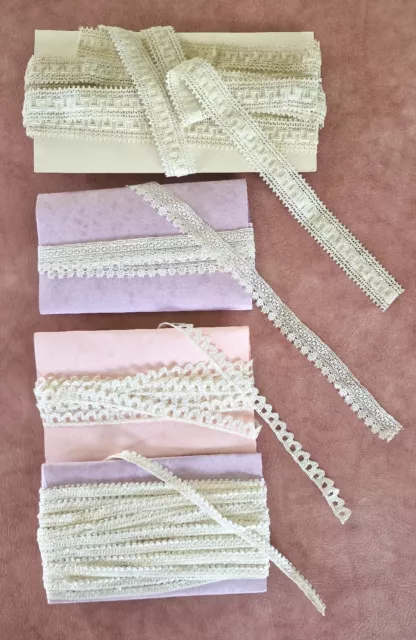 JOBLOT Bundle Wedding Ivory/white Lace Trim, Decorative, Dress, Craft 4 Designs