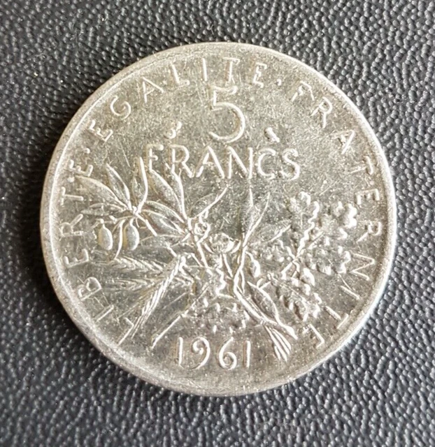 France - Francia - French Coin - Monnaie De 5 Francs Semeuse Argent 1961 Sup.