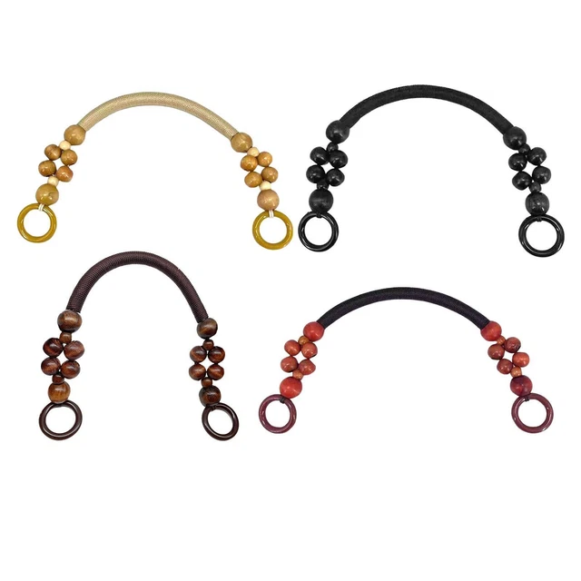 Wooden Bead Bag Handle Replacements Handmade Bag Purse Making Handles for
