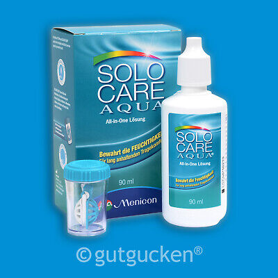 SoloCare Aqua 1 x 90 ml producto de cuidado todo en uno solución combinada de Menicon