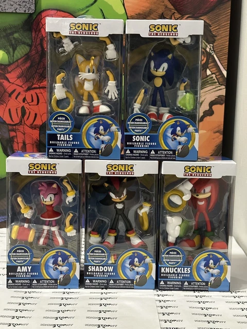 SONIC THE HEDGEHOG Knuckles Amy Tails Shadow Buildable Figure Lot Just ...