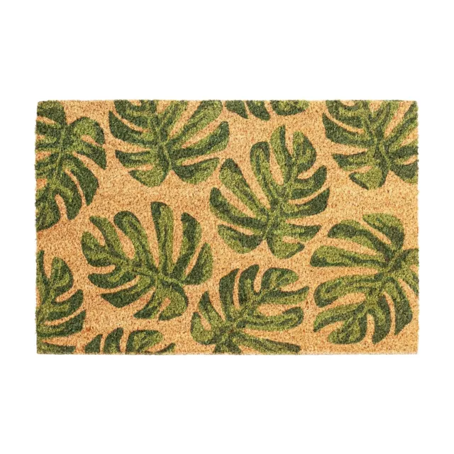 Coir Door Mat Natural Coconut Indoor Outdoor Welcome Mats 90 x 60cm Monstera