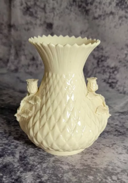 Vintage Belleek Cream Porcelain Thistle Vase ~ 5Th Mark 1955-1965 ~ Gorgeous!