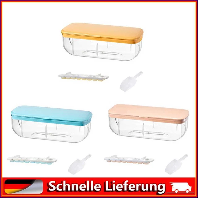 3 in 1 Ice Cube Tray with Lid Silicone Ice Container Maker Mold Bar Kitchen Tool