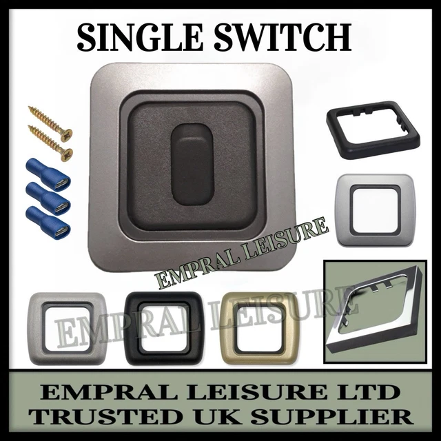 CBE C-Line 12V Light Switch For Campervan & Caravan – Single Frame, EL78446