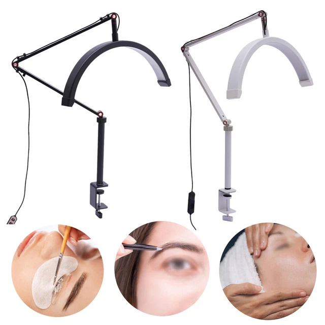Lámpara de pie LED ajustada con luz de pestañas de media luna de 20 W para extensión de pestañas belleza