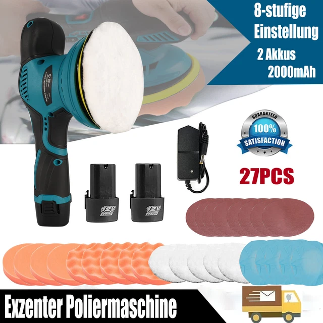 Lucidatrice 12V batteria 2.0 A lucidatore auto smerigliatrice set con 2x batterie